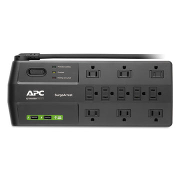 APC® Performance Surgearrest Power Surge Protector, 11 Ac Outlets, 2 Usb Ports, 8 Ft Cord, 2880 J, Black freeshipping - TVN Wholesale